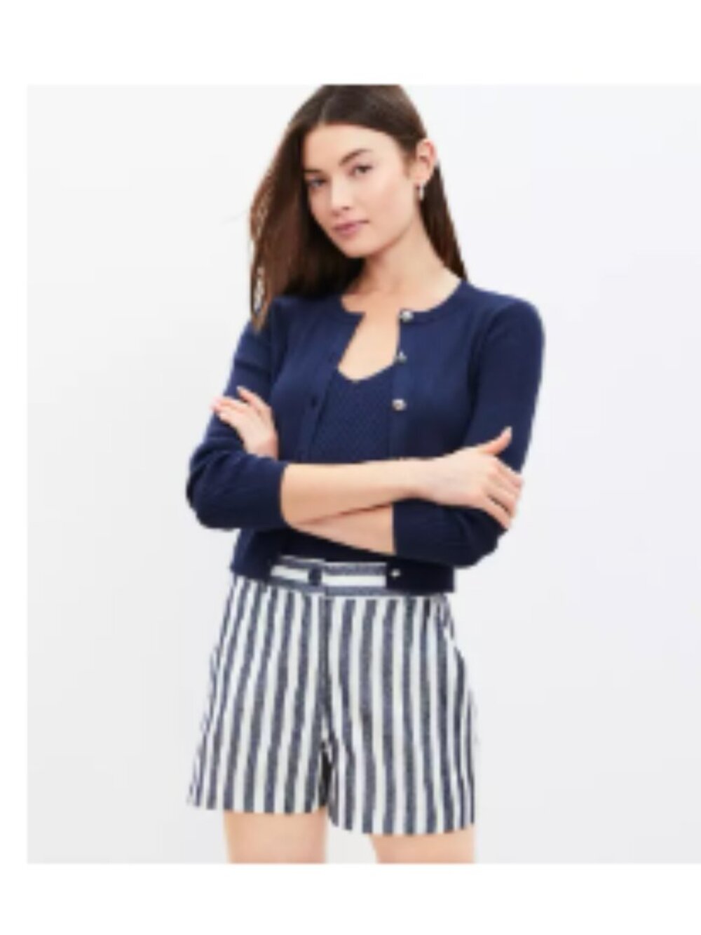 LOFT RIVERIA SHORT - Navy & White - Size 14 NWT